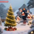 thumbnail image 2 of Metal Hanging Christmas Tree Wind Spinner - Festive Garden Decoration with Snowy Scene Illuminated Houses & Falling Snowflakes, 2 of 7