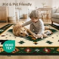 thumbnail image 4 of ODIKA 9'x12' Washable Area Rug Low Pile, Flatwoven, Cabin Border Cowboy Southwestern Mens Decorations Reindeer Lone for Great Room, Indoor Concept, Large Living, 4 of 7
