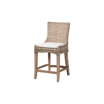 bali & pari Derris Natural Rattan Counter Stool with Cushion