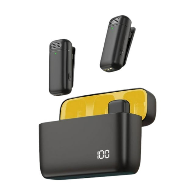 Mini micrófono de solapa Plug and Play, micrófono con clip, multiusos, resistente, profesional, antirruido Amarillo negro tipo C