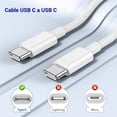 thumbnail image 2 of Cable USB C Yoele Blanco Carga Rápida Trenzado 1M 60W para iPhone, Galaxy y más, 2 of 9