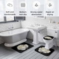 thumbnail image 6 of Abstract White Bathroom Rugs Set Gold Floral Black Background Modern Art Non Slip Absorbent Soft Bath Mats 3 Piece Set with Bathroom Rug, U-Shaped Floor Mat, Toilet Seat Cover Small Size, 6 of 9