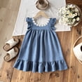 thumbnail image 4 of MEZZALL Lace Trim Girls Summer Dress With Embroidery Detail And Side Pockets Beach Holiday Party Sleeveless Fashionable Dresses, 4 of 7