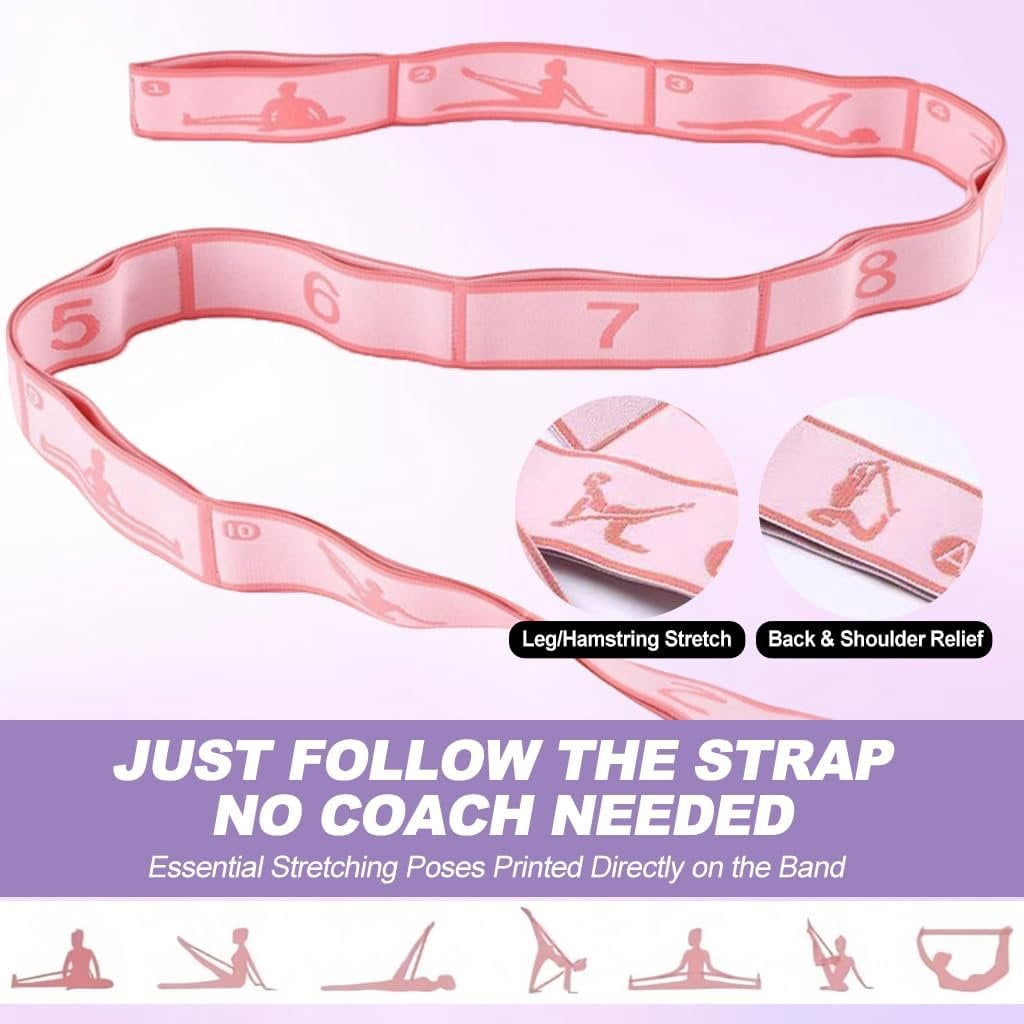 Fabric Resistance Bands for Working Out & Numbered Elastic Stretching Strap Set,  and Booty Bands Exercise Bands for Women and Men Yoga Starter Set Pilates Rehab Fitness and  Workout