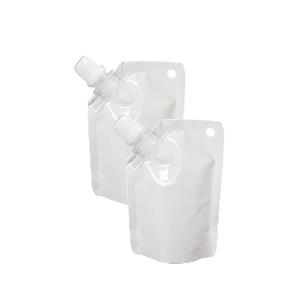 50 PCS White Poly Side Spout Stand Up Pouch Bags w/Handle BPA Free 1.75-96 OZ 