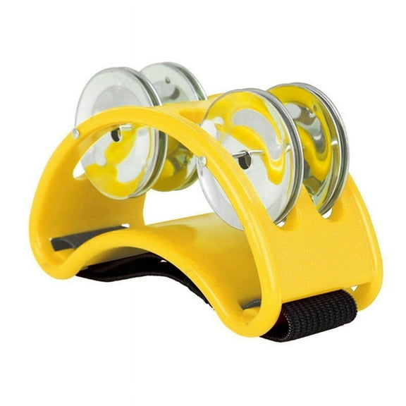 Powerful Sound Foot Tambourine Adjustable Foot Tambourines with Musical Instrument for Performance Singing Yellow