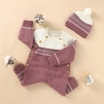 thumbnail image 4 of Newborn Baby Boys Girls Knit Romper Sweater Jumpsuit Bodysuit + Hat Outfit 0-18M, 4 of 10