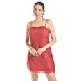 thumbnail image 5 of Vestido corto de encaje Roman Fashion /Juvenil, 5163 (Rojo) rojo G, 5 of 5