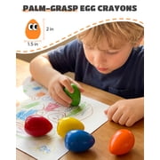 Jupitearth 12Ct Washable,Non Toxic & Silky Jumbo Egg Crayons, Art Supplies,Perfect Easter Festival Gift