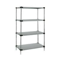 Quantum Storage Systems Shelving Unit, Solid in Stainless Material, Stainless Color