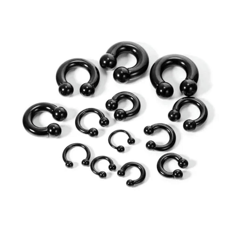 QQTDFG 1 Pc Stainless Steel Horseshoe Nose Ring Large Size