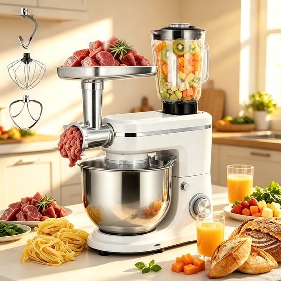 1500W 7-Speed Vertical Electric Stand Mixer, Tilt-Head Kitchen Mixer with 6QT Stainless Steel Bowl