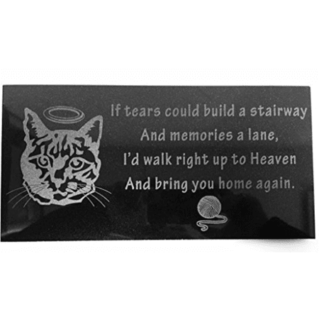 3D Laser Engraved Black Granite Stone Pet Memorial Marker 12 x 6 inches (Best Way To Engrave Stone)