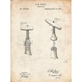 thumbnail image 2 of Borders, Cole 19x24 Black Ornate Wood Framed with Double Matting Museum Art Print Titled - PP235-Vintage Parchment Corkscrew 1883 Patent Poster, 2 of 4