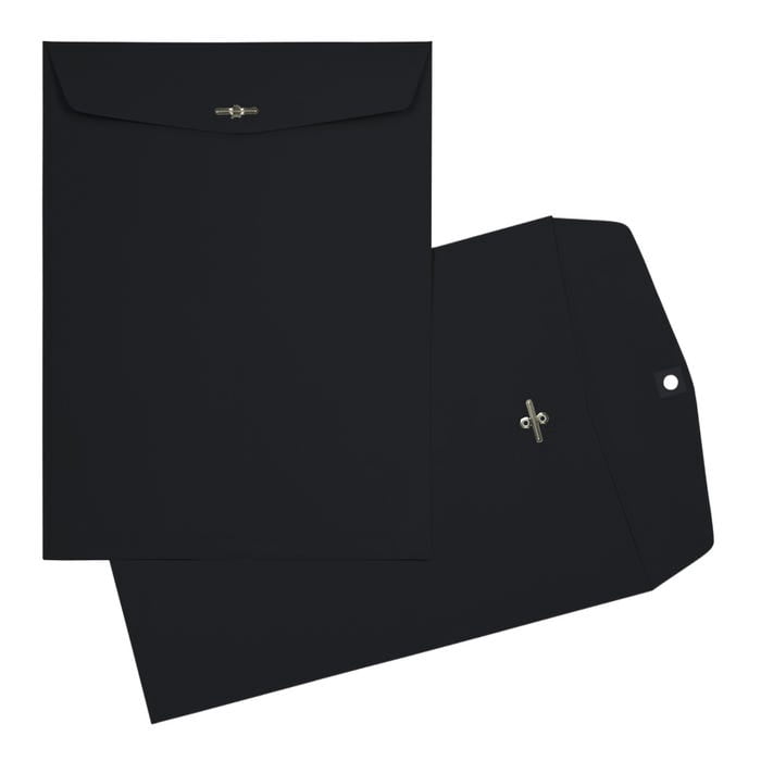 JAM Paper 9 x 12 Clasp Envelopes, Midnight Black, 200/Pack