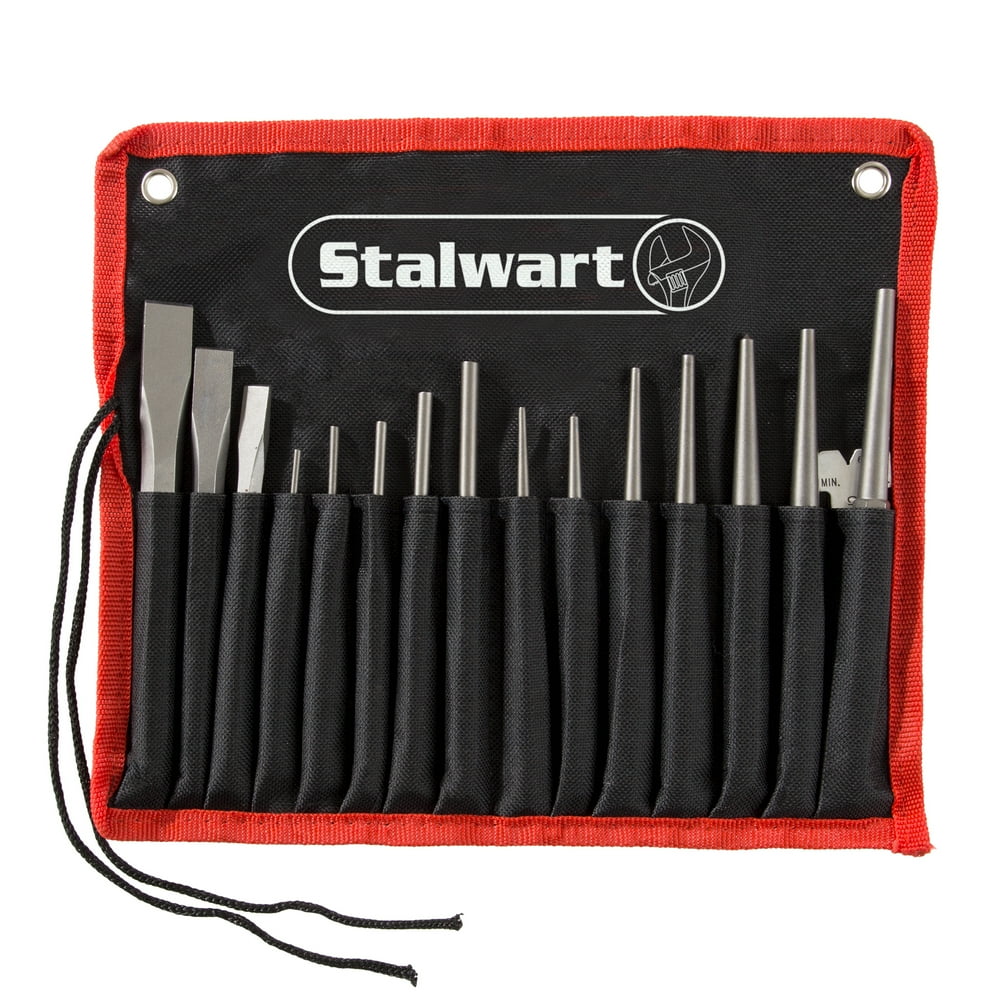 Punch And Chisel Set, 16 Pieces Includes Taper Punches, Cold Chisels, Pin Punches, Center