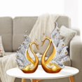 thumbnail image 4 of 2 piezas de adornos de cisne, par de figuras de cisne, estatuas, esculturas de mesa para el hogar. Blanco dorado, 4 of 9