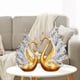 thumbnail image 4 of 2 piezas de cisnes amorosos, elegante estatua, escultura, adornos de resina, regalo para amigos. Blanco dorado, 4 of 9