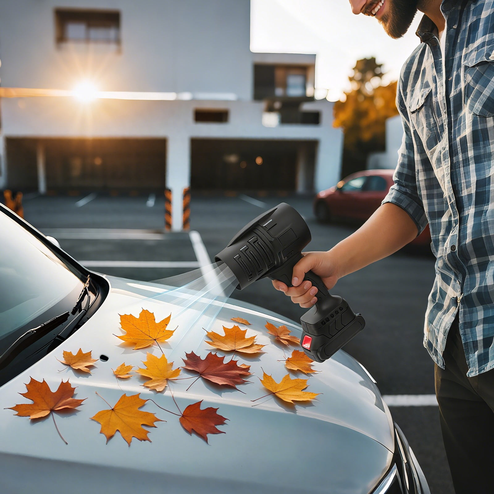 TFCFL 550W Black Leaf Blower Adjustable Compact Leaf Blower with Batteries and Charger PP Handheld Cordless Leaf Blower