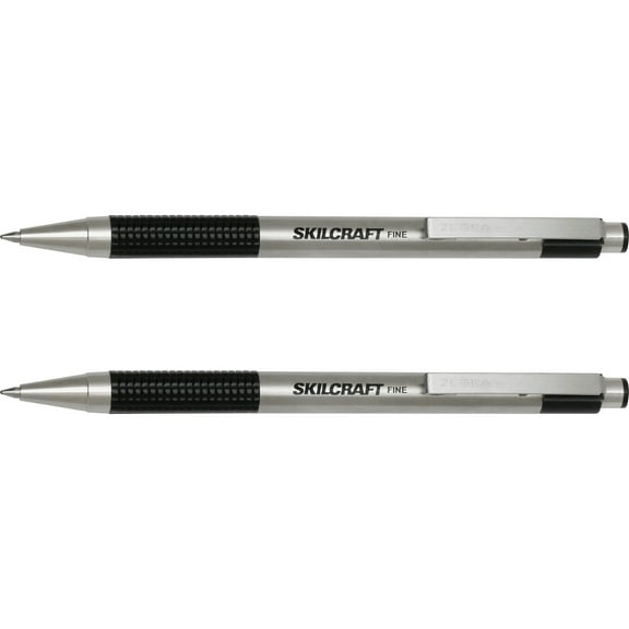 SKILCRAFT, NSN6661050, Retractable Ballpoint Pen, 2 / Pack