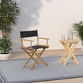 thumbnail image 2 of Silla Casual Home Director's 18 con estructura natural de lona negra, 2 of 7