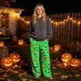 thumbnail image 7 of BFRGSIJ Halloween Lounge Pants for Women Soft Fleece Baggy Wide Leg Sleep Pajamas Spooky Season Festive Casual Fall Sleepwear M, 7 of 7