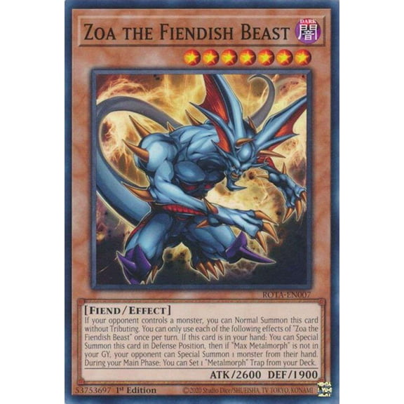 YuGiOh Rage of the Abyss Common Zoa the Fiendish Beast ROTA-EN007