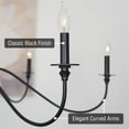 thumbnail image 2 of Kira Home Archer 47" 6-Light Large Modern Chandelier + Curved Arms, Adjustable Hanging Height, Black Finish, 2 of 8