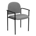 thumbnail image 1 of Comfort Gray Fabric Stackable Steel Side Reception Chair with Arms, 1 of 9