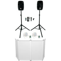 Rockville RPG102K DJ Kit w/10" Speakers w/Bluetooth Mic Stands Facade Up Lights