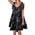 thumbnail image 1 of Vestido Corto Plisado Sin Mangas Informal de Verano para Mujer Negro L, 1 of 7