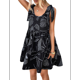 thumbnail image 1 of Vestido Corto Plisado Sin Mangas Informal de Verano para Mujer Negro L, 1 of 7