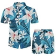 thumbnail image 4 of RATTOYY Cute Two Piece Outfits For Men Spring Summer Sports Hawaii Beach Style Tropical Flowers Short Sleeve Shirt Outfits Male Handsome Vintage Tracksuits Leisure Streetwear, 4 of 4