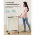 thumbnail image 7 of 140L Laundry Sorter 2-Section Laundry Basket with Wheels Rolling Laundry Hamper with Removable Liner Cream White, 7 of 7