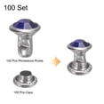 thumbnail image 3 of 100pcs Crystal Rivets 6mm Rhinestone Rivets Rapid Stud Rivets for Clothing Leather Crafting, Dark Blue, 3 of 6