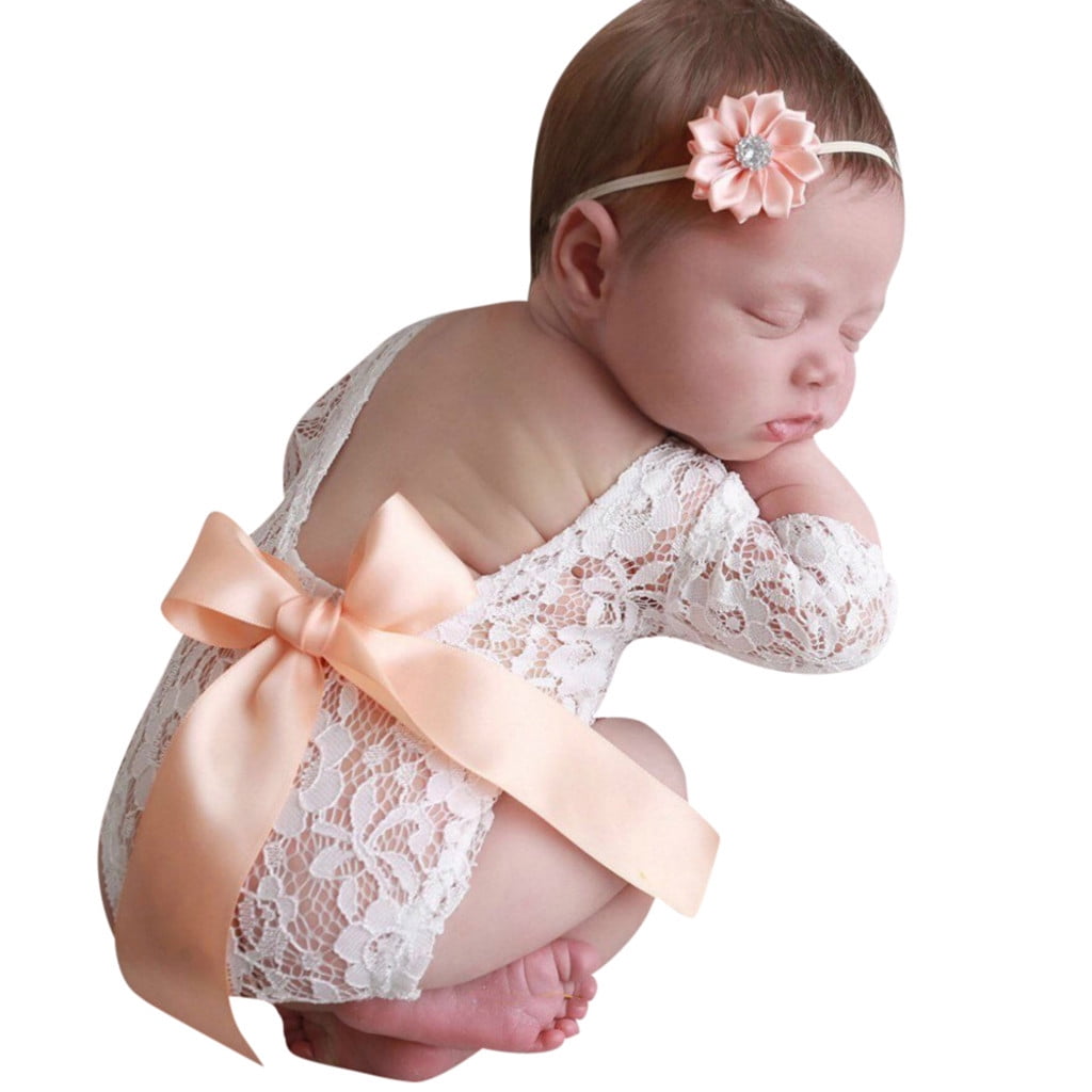 Newborn Baby Girls Lace Romper Clothes Jumpsuit Bodysuit Photo Props Costume New 