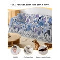 thumbnail image 4 of Boho Blue Flower Couch Cover, Spring Watercolor Country Floral Plant Sofa Cover Blanket for 3 Cushion Couch, Sectional Sofa Slipcover Furniture Protector for Living Room Bedroom 71''x134'', 4 of 9