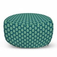thumbnail image 1 of Abstract Pouf Cover with Zipper, Fractal Triangles Circular Shapes Retro Style Geometrical Tile, Soft Decorative Fabric Unstuffed Case, 30" W X 17.3" L, Blue Teal Pale Green, by Ambesonne, 1 of 5