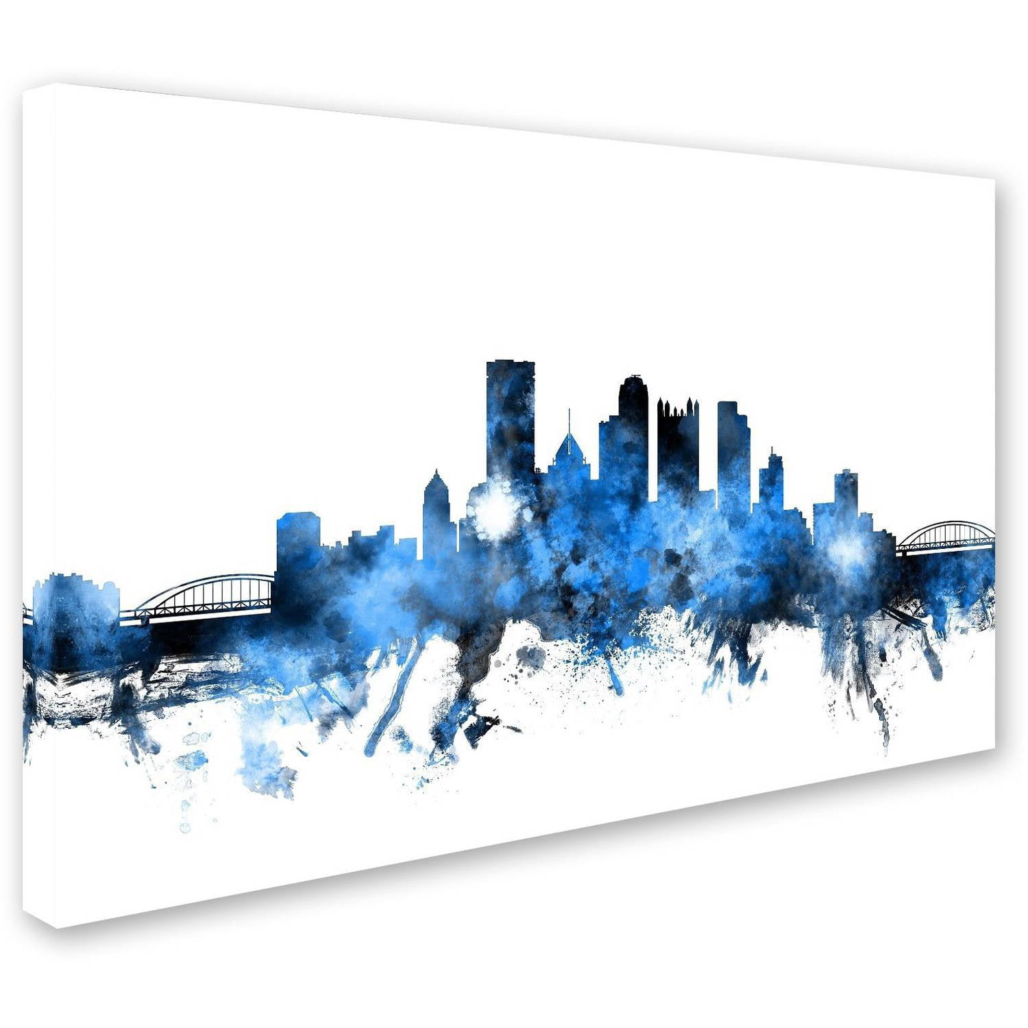 Trademark Fine Art Cityscapes Canvas Art ' Pittsburgh Pennsylvania Skyline II ' by Michael Tompsett