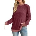 thumbnail image 2 of MOSHU Color Block Sweaters for Women Crewneck Long Sleeves Fashion Tops Pullover Fall Lightweight Women Sweaters, 2 of 11