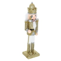IBASETOY Nutcracker Ornament in Golden Wood for Christmas Celebration 1Set