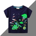 thumbnail image 5 of Boys Spaceship Base Planet Pattern Short Sleeved T Shirt Children's Male Baby Middle And Small Children's Short Sleeved Tops Summer Children's Clothing Short Sleeved, 5 of 9