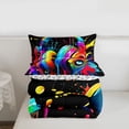 thumbnail image 5 of Erosebridal Kids Video Headphones Queen Comforter Set,Multicolor Splash Ink Bedding Comforter Set For Boys,Reversible 3-Piece, 5 of 7