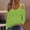 Green, variant on Women's Cold Shoulder Long Sleeve Eyelet Top, Casual V-Neck Blouse, Loose Fit Perforated Knit Shirt, Trendy Spring Fall Tunic