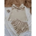 thumbnail image 2 of Women's Satin Pajama Set Soft 2 Piece Booty Shorts Lounge Set Silk Cami Shorts Set Summer Sleepwear Cowl Neck Tank Khaki X-Small, 2 of 5
