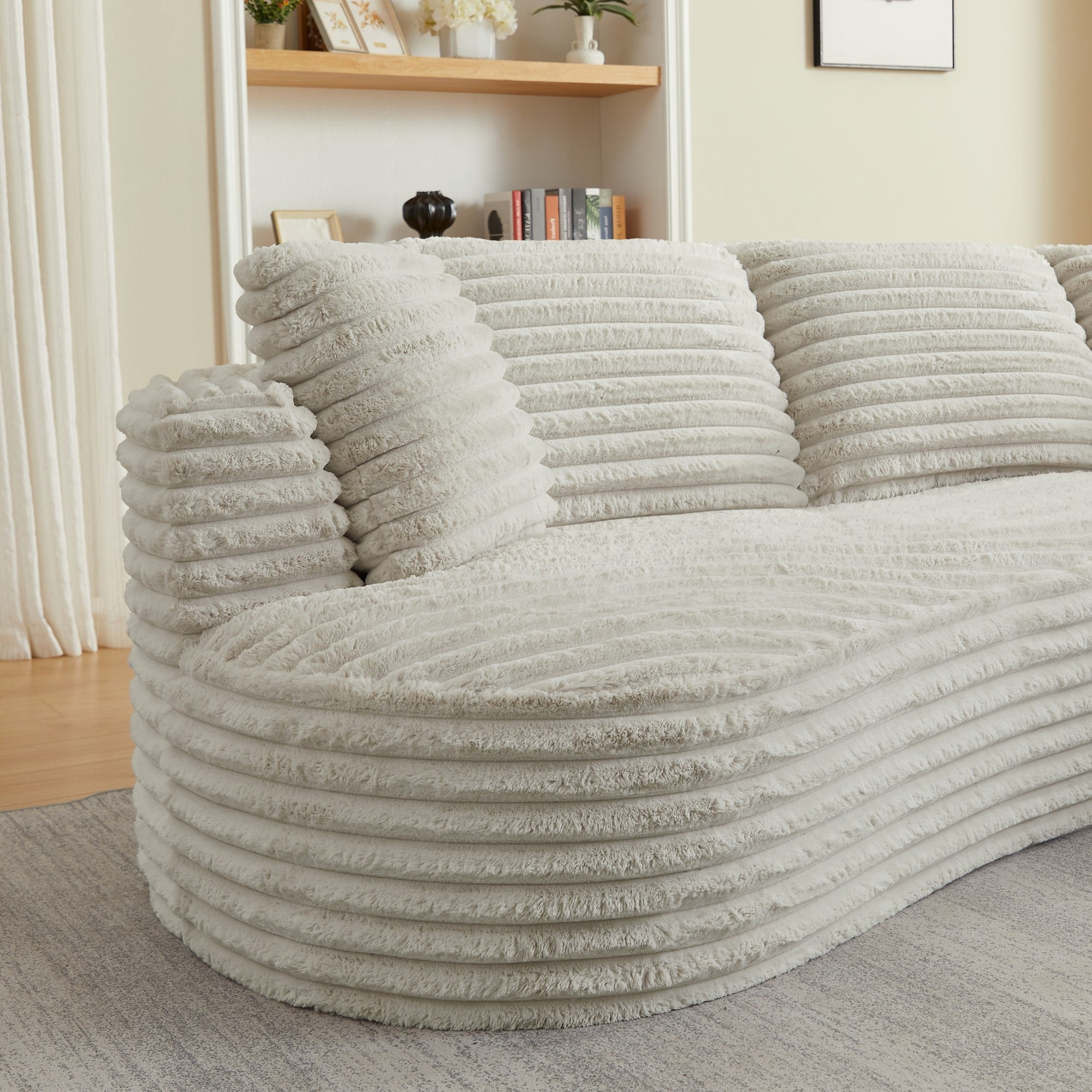 Sailvan Modern Curved L-Shape Luxury Sectional Sofa, Comfy Sleeper Couch,No Assembly Required