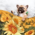thumbnail image 3 of Yiaed Golden Sunflower In Field Print Dog Blankets-Cat Blanket Washable for Couch Protection,Puppy Blanket, Soft Plush Reversible Throw Furniture Protector-Large, 3 of 8