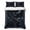 Blue, variant on Quilts King Size Bedding Set, Golden Black Lightweight Quilted Comforter, Coastal Sun Moon Mysterious Abstract Soft Reversible Bedspread Coverlet with Pillow Covers for All Season, 96" x 106"