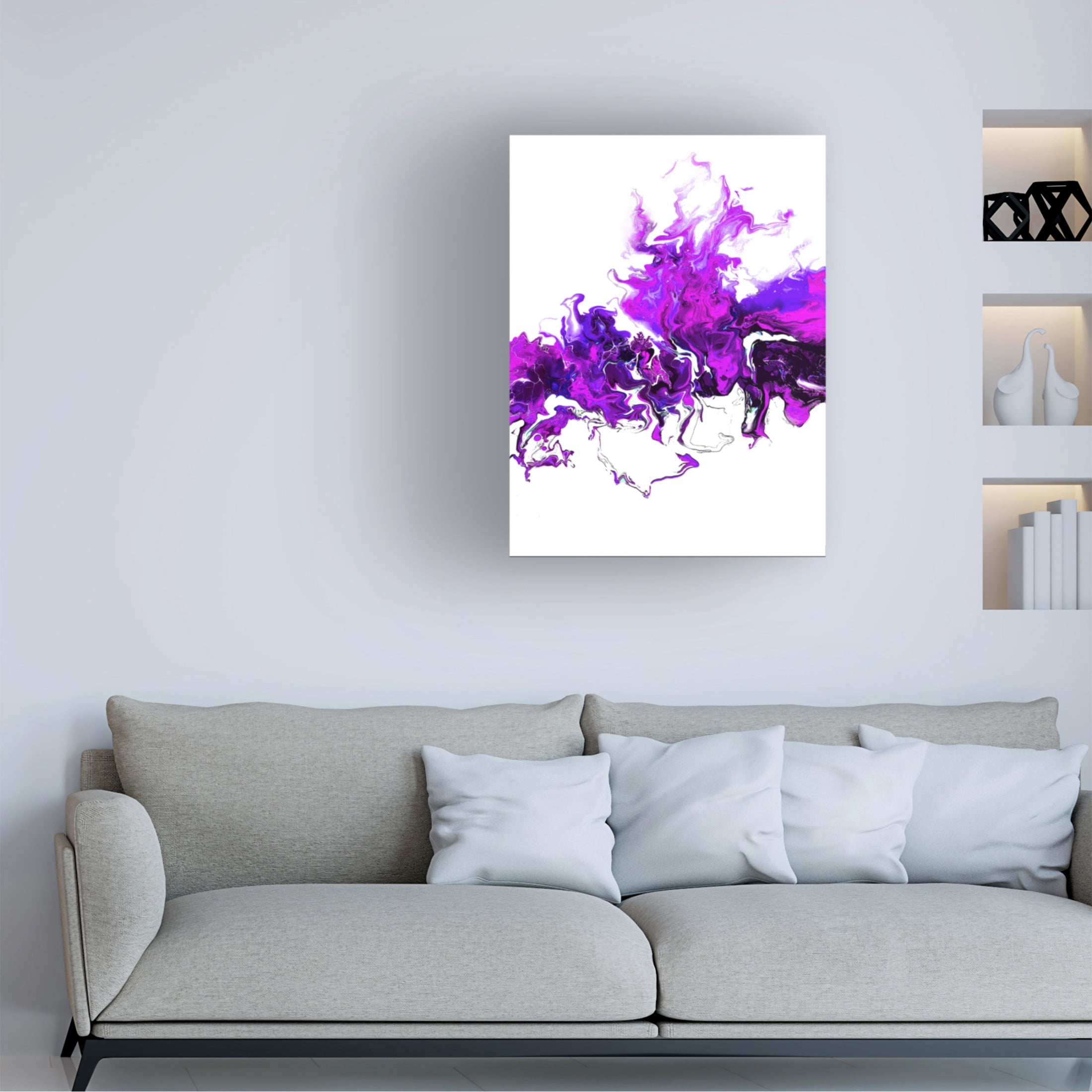 Trademark Fine Art Alyson Storms Purple Colorful White Wave Canvas Wall Art