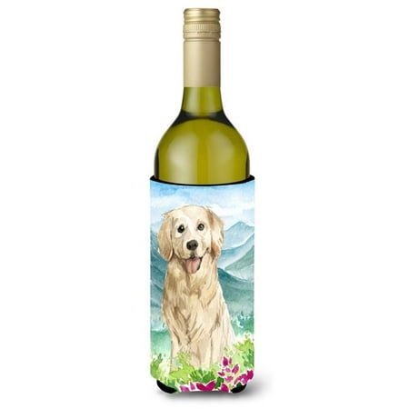 

Mountain Flowers Golden Retriever Wine Bottle Beverage Insulator Hugger